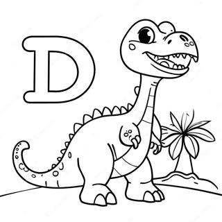 Page A Colorier Dinosaure Lettre D 882-707