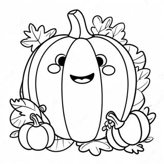 Page A Colorier Une Adorable Citrouille De Thanksgiving 8867-7251