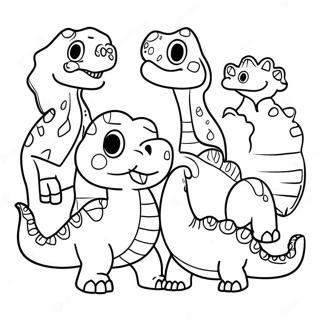 Page A Colorier De La Famille De Dinosaures Coloree 8967-7329