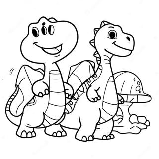 Page A Colorier De La Famille De Dinosaures Coloree 8967-7330