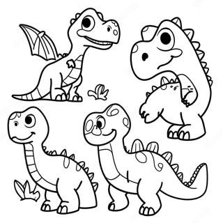 Page A Colorier De La Famille De Dinosaures Coloree 8967-7331