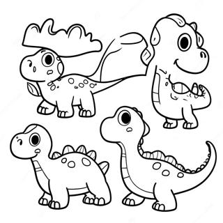 Page A Colorier De La Famille De Dinosaures Coloree 8967-7332