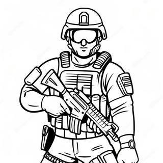 Page A Colorier Dun Officier Swat En Tenue Tactique 9067-7410