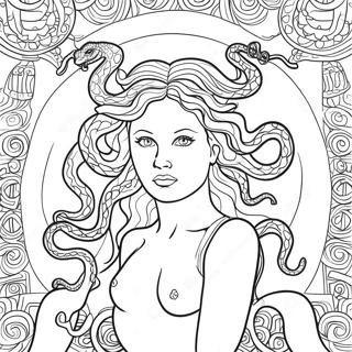 Page A Colorier Meduse Mythique Avec Serpents 9097-7434