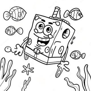 Page A Colorier De Laventure Sous Marine De Spongebob Squarepants 912-731