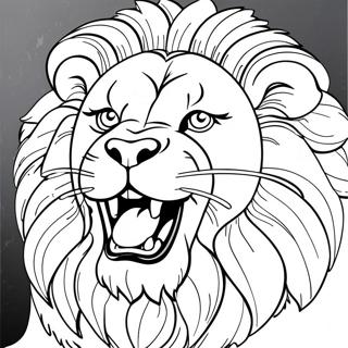 Page A Colorier Lion Majestueux Rugissant 9137-7468