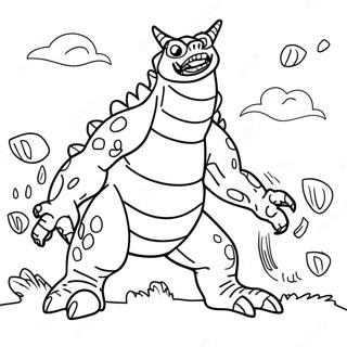 Page A Colorier Bataille De Kaiju Geant 9167-7489