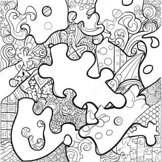 Page A Colorier Sensibilisation A Lautisme Avec Des Pieces De Puzzle Colorees 9187-7507