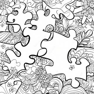 Page A Colorier Sensibilisation A Lautisme Avec Des Pieces De Puzzle Colorees 9187-7508