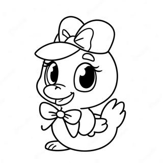 Page A Colorier De La Mignonne Daisy Duck Avec Un Noeud 922-739