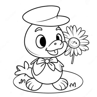 Page A Colorier De La Mignonne Daisy Duck Avec Un Noeud 922-740