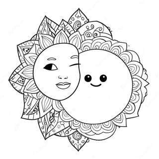 Page A Colorier Soleil Et Lune Bohemien 9236-7543