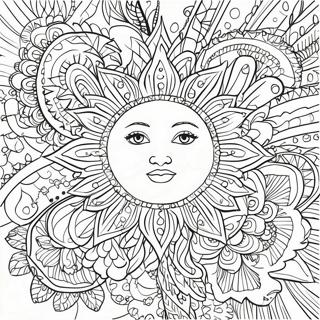 Page A Colorier Design Bohemien De Soleil Complexe 9237-7545