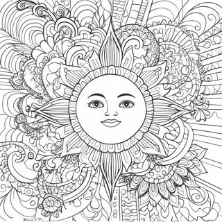 Page A Colorier Design Bohemien De Soleil Complexe 9237-7547