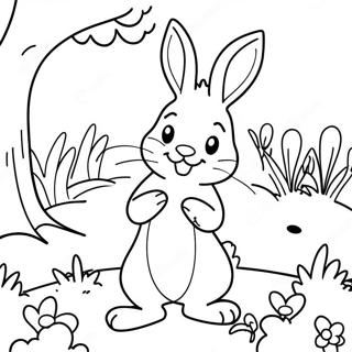 Page A Colorier Pierre Lapin Mignon Dans Un Jardin 9327-7618