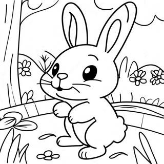 Page A Colorier Pierre Lapin Mignon Dans Un Jardin 9327-7619