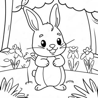 Page A Colorier Pierre Lapin Mignon Dans Un Jardin 9327-7620