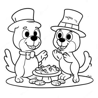 Page A Colorier De Bluey Et Bingo Celebrant Thanksgiving 9477-7734