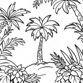 Page A Colorier De Palmier Tropical 9497-7749