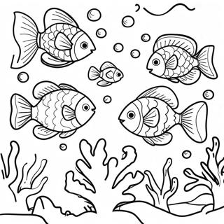 Page A Colorier De Poisson Colore Nageant Dans Un Recif De Corail 9537-7782