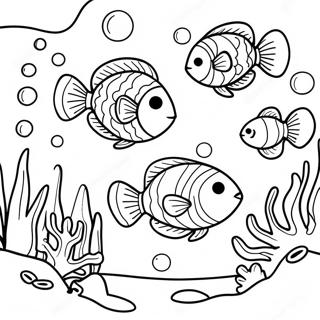 Page A Colorier De Poisson Colore Nageant Dans Un Recif De Corail 9537-7784