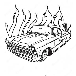 Page A Colorier De Lowrider Classique Avec Flammes 9567-7808