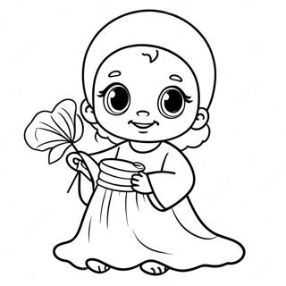 Page A Colorier De Bebe Mignon En Robe Blanche Pour Le Bapteme 9577-7814