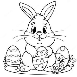 Page A Colorier De Lapin De Paques En Taille Reelle 9606-7835