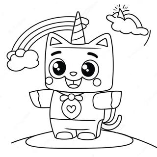 Unikitty Heureux Avec Un Arc En Ciel A Colorier 9627-7853