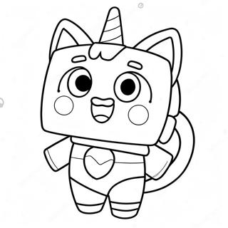 Unikitty Heureux Avec Un Arc En Ciel A Colorier 9627-7854