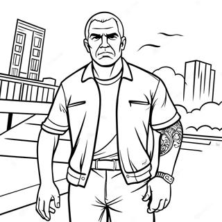 Personnage Gta En Action A Colorier 9647-7871