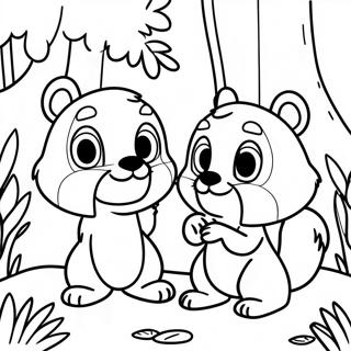 Page A Colorier Chip Et Dale Dans La Foret 9687-7902