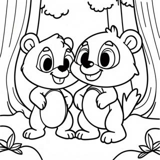 Page A Colorier Chip Et Dale Dans La Foret 9687-7903