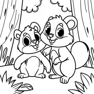 Page A Colorier Chip Et Dale Dans La Foret 9687-7904