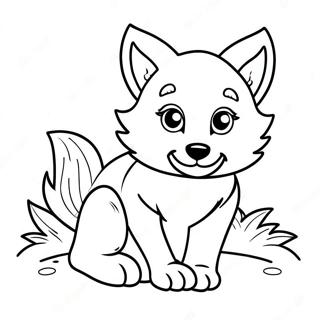 Page A Colorier Chiot Loup Espiegle 9717-7934