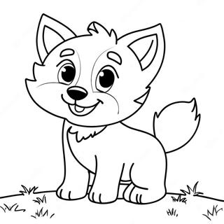 Page A Colorier Chiot Loup Espiegle 9717-7936