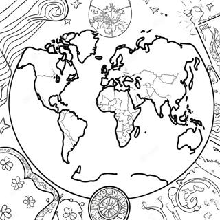 Carte Du Monde Pages À Colorier