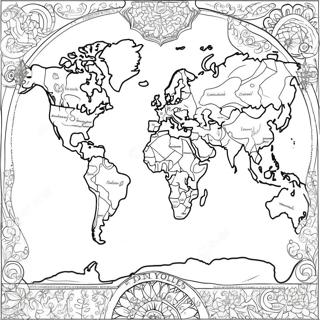 Page A Colorier Carte Du Monde Detaillee 9727-7942