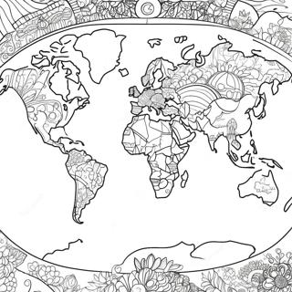 Page A Colorier Carte Du Monde Detaillee 9727-7943