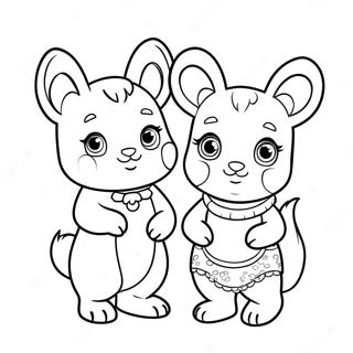 Page A Colorier Famille Calico Critters Mignonne 9777-7982