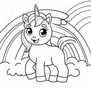 Page A Colorier Chiot Licorne Magique Dans Un Arc En Ciel 9787-8054