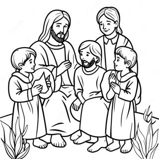 Page A Colorier Jesus Avec Des Enfants 9857-8109