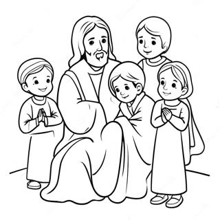 Page A Colorier Jesus Avec Des Enfants 9857-8110