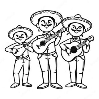 Page A Colorier Dun Groupe De Mariachi Vibrant 992-796