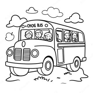 Page A Colorier Dun Bus Scolaire Mignon Avec Des Enfants Heureux 9977-8206